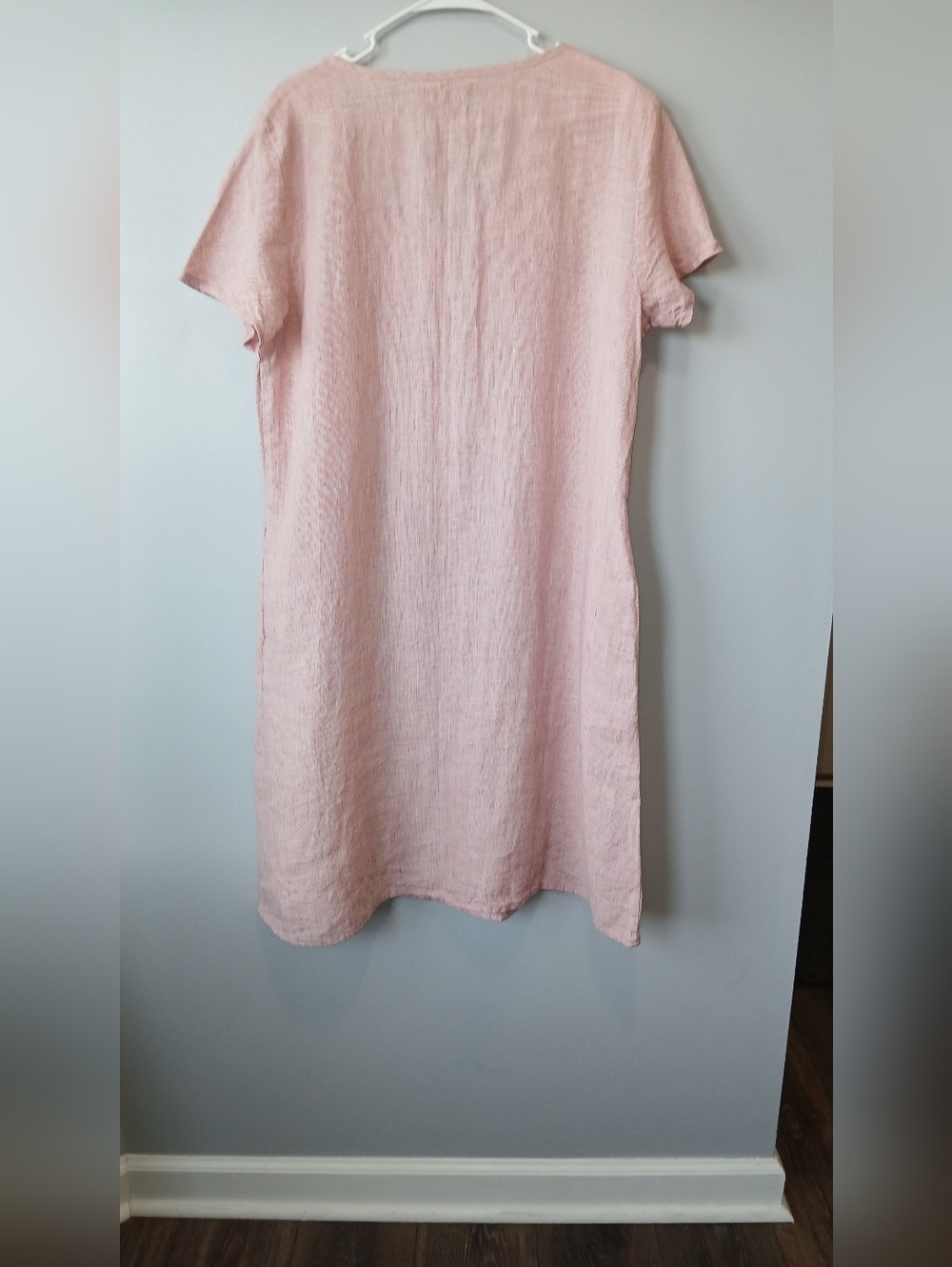 Flax 100% Linen Midi Dress Women Medium Minimalist Granola Girl Cottagecore - Picture 6 of 6